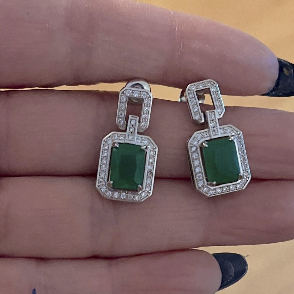 The Oz Drop 925 Emerald green estate inspired 925 silver - Picture 8 of 16